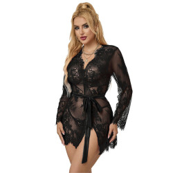 SUBBLIME - 953768 CAMISÓN DE ENCAJE TANGA NEGRO L-XL