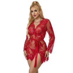 SUBBLIME - 953775 LACE NIGHTGOWN THONG RED S-M