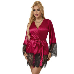 SUBBLIME - 953829 ELEGANT LACE PAJAMAS THONG RED L-XL