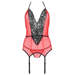 PASSION - PEONIA CORSET EROTIC LINE RED S-M