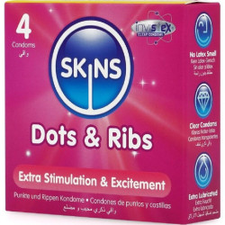 SKINS - DOTS and RIBS PRESERVATIVOS PREMIUM PACK 4
