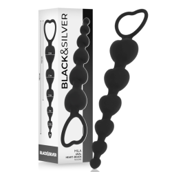 BLACKandSILVER - MILA ANAL CHAIN OF HEARTS 18 CM
