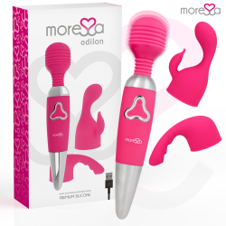 MORESSA - ODILON WAND POTENTE MOTOR MAS DOS CABEZALES PREMIUM SILICONE RECARGABLE