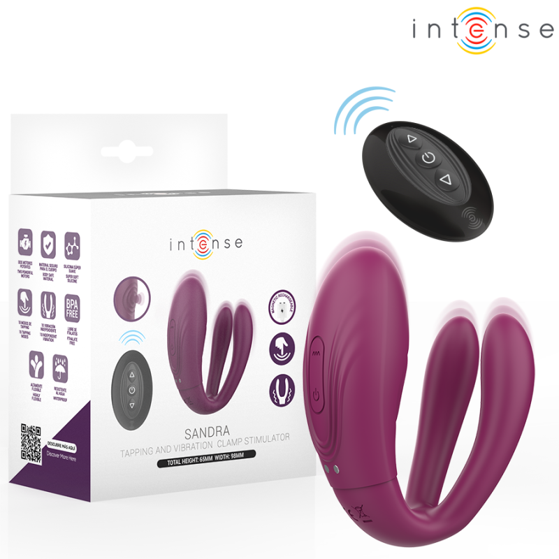 INTENSE - SANDRA VIBRADOR and ESTIMULADOR DE PINZAS CON GOLPETEO CONTROL REMOTO