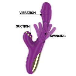 INTENSE - ATENEO RECHARGEABLE MULTIFUNCTION VIBRATOR 7 VIBRATIONS WITH OSCILLATING TONGUE AND PURPLE SUCTION
