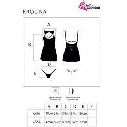 LIVCO CORSETTI FASHION - KROLINA LC 90734 CHEMISE TANGA NEGRO S-M