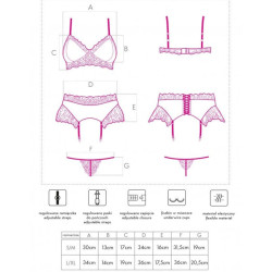 LIVCO CORSETTI FASHION - NAHIR LC 20214 BRA PANTY GARTER BELT S-M