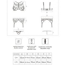 LIVCO CORSETTI FASHION - SOLEDAD LC 20217 BRA PANTY GARTER BELT S-M