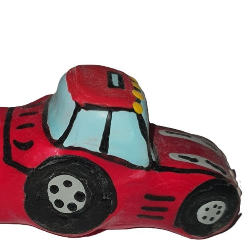 CONDOMERIE - PRESERVATIVO DECORATIVO PINTADO A MANO TRACTOR ROJO XL