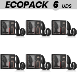 ECOPACK 6 UNITS - ANBIGUO WATCHME REMOTE CONTROL ANAL PLUG VIBRATOR WITH ROTATION OF AMADEUS PEARLS