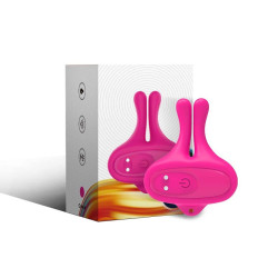 ARMONY - PINZAS PARA PEZONES MAGNÉTICA CON VIBRACIÓN FORMA CONEJO ROSA