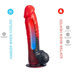 SILEXD - DEVIL DILDO FANTASY LIQUID SILICONE THERMOREACTIVE RED BLACK 20.3 CM