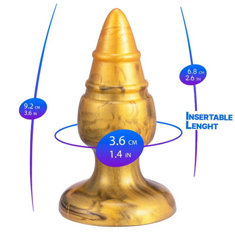 SILEXD - GOLDY PLUG ANAL FANTASY SILICONA LIQUIDA TERMOREACTIVO ORO 9.2 CM