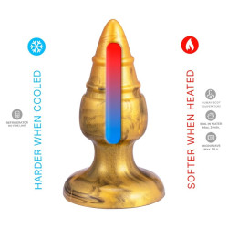 SILEXD - GOLDY PLUG ANAL FANTASY SILICONA LIQUIDA TERMOREACTIVO ORO 9.2 CM