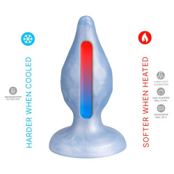 SILEXD - DIAMOND ANAL PLUG FANTASY LIQUID SILICONE THERMOREACTIVE PEARL BLUE 9.2 CM