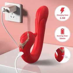 ARMONY - DELFIN VIBRATOR MULTIPOSITION and HEAT EFFECT RED