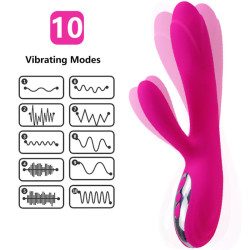 ARMONY - VIBRADOR and ESTIMULADOR FLEXIBLE EFECTO CALOR FUCSIA