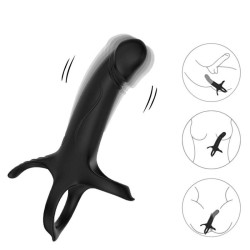 ARMONY - DILDO WITH RING and VIBRATOR REMOTE CONTROL BLACK