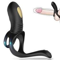 ARMONY - JOY JUMPER RING VIBRATOR FOR COUPLES and ANAL PLUG BLACK