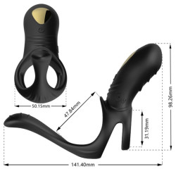 ARMONY - JOY JUMPER RING VIBRATOR FOR COUPLES and ANAL PLUG BLACK
