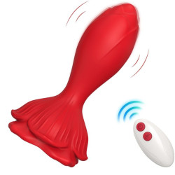 ARMONY - ROSA VIBRADOR and PLUG ANAL PEQUEÑO CONTROL REMOTO ROJO