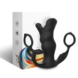 ARMONY - KNIGHT VIBRADOR ANAL PROSTATA and ANILLO CONTROL REMOTO NEGRO