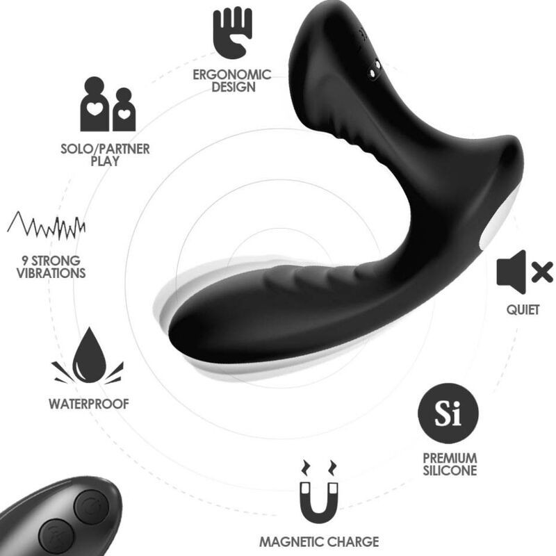ARMONY - STORM VIBRADOR ANAL PROSTATA and PLUG CONTROL REMOTO NEGRO