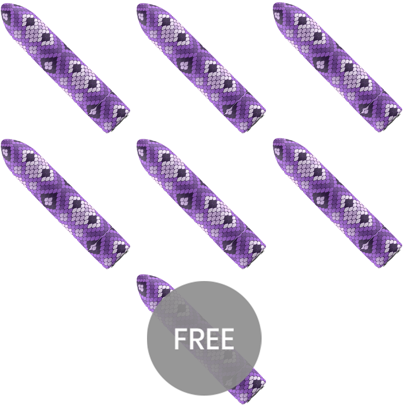 CUSTOM BULLETS - BALA RECARGABLE SNAKE LILA 10 INTENSIDADES 6 1 GRATIS