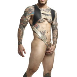 MOB - DNGEON HARNESS WITH GOLDEN PENIS RING ONE SIZE