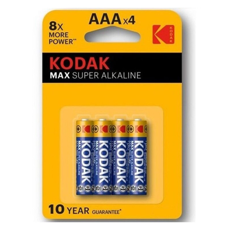 KODAK - MAX SUPER ALKALINE BATTERY AAA LR03 BLISTER 4