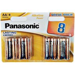 PANASONIC - BRONZE ALKALINE AA BATTERY LR6 BLISTER8