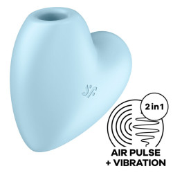 SATISFYER - CUTIE HEART AIR PULSE STIMULATOR and VIBRATOR BLUE