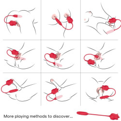 ARMONY - 3-IN-1 PINK, STIMULATOR, SUCTION AND UPandDOWN WITH RED TAIL