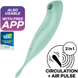 SATISFYER - TWIRLING PRO ESTIMULADOR Y VIBRADOR APP VERDE