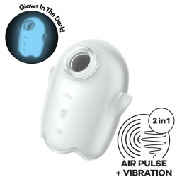 SATISFYER - GLOWING GHOST AIR PULSE and VIBRATOR WHITE