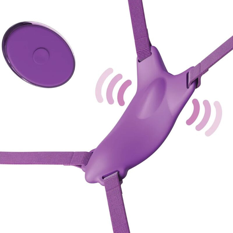 FANTASY FOR HER - BUTTERFLY HARNESS, VIBRATING RECHARGEABLE and REMOTE CONTROL PURPLE