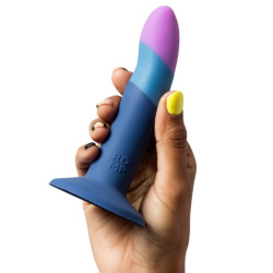 ROMP - PICCOLO ARNÉS DILDO SILICONA CON VENTOSA TRICOLOR 14 CM