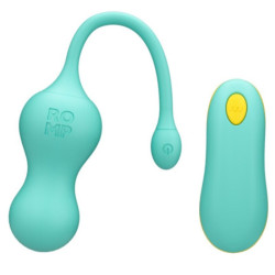 ROMP - CELLO MULTIFUNCTION VIBRATING EGG TURQUOISE REMOTE CONTROL