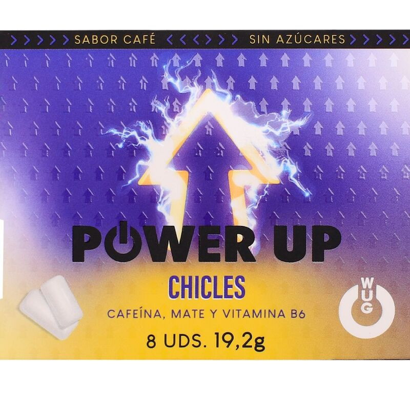 WUG POWER UP – FUNCTIONAL CAFFEINE and MATE COFFEE FLAVOUR GUM BLISTER 8 PCS