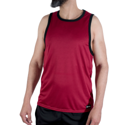MACHO - CMV003 MAROON GYM T-SHIRT S-M