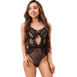 LIVCO CORSETTI FASHION - PAULA LC 20209 BODY CON ADORNOS DE ENCAJE NEGRO L-XL