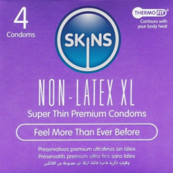 SKINS - PRESERVATIVOS SIN LATEX XL PACK 4