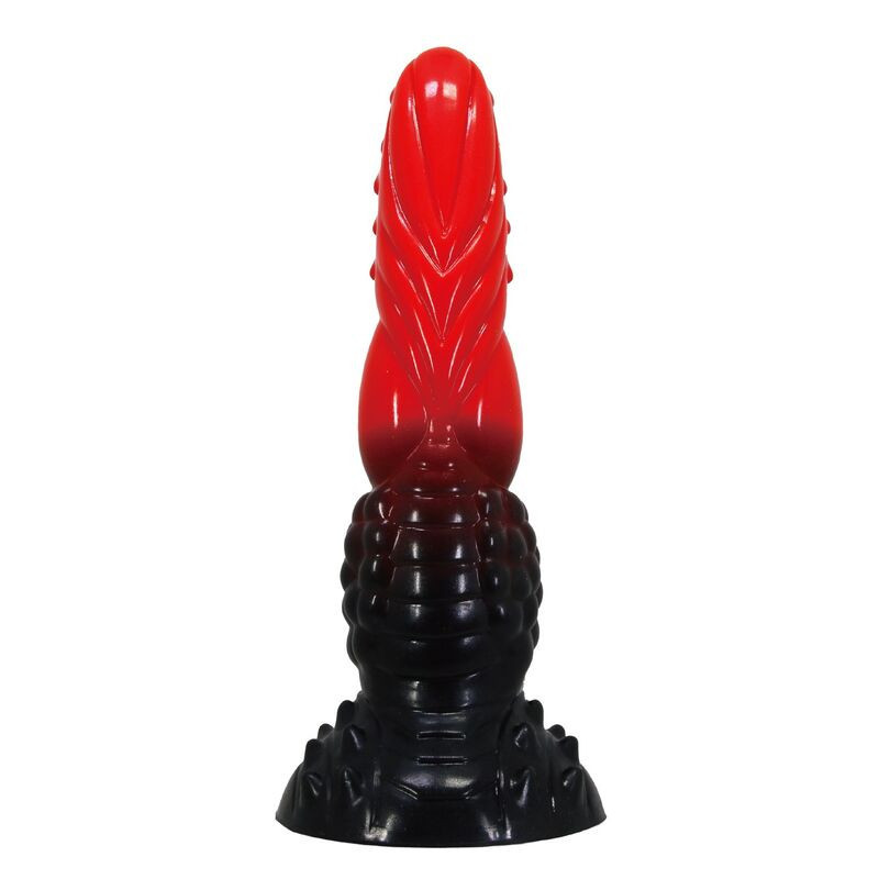 POWER MONSTERS - FIRE DRAGON FANTASY DILDO WITH SUCTION CUP 24.5 CM Ø 5.8 CM RED and BLACK
