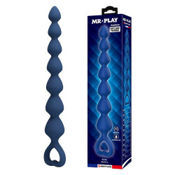 MR PLAY - BLUE SILICONE ANAL BEADS and ANAL PLUG 26.7 CM