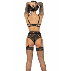 LIVCO CORSETTI FASHION - POJZON LC 90670 SUJETADOR MEDIAS LIGUERO PANTY NEGRO L-XL