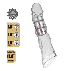 PRETTY LOVE - ADJUSTABLE PENIS EXTENSION SLEEVE 28 CM Ø 4.5 CM TRANSPARENT