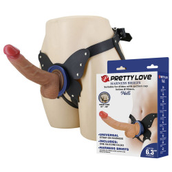 PRETTY LOVE - YETI STRAP-ON HARNESS WITH SUCTION DILDO FLESH