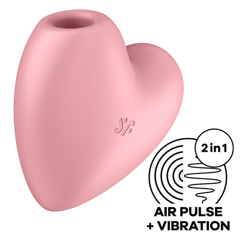 SATISFYER - CUTIE HEART AIR PULSE STIMULATOR and VIBRATOR PINK