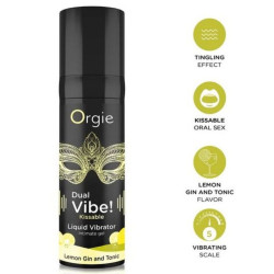 ORGIE - DUAL VIBE LEMON GIN AND TONIC GEL ÍNTIMO BESABLE EFECTO VIBRANTE 15 ML