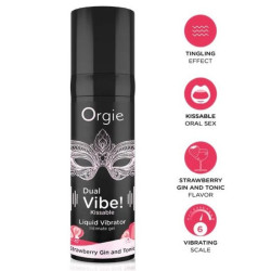 ORGIE - DUAL VIBE GIN AND TONIC FRESA GEL ÍNTIMO BESABLE EFECTO VIBRANTE 15 ML